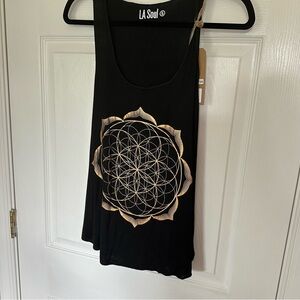 Mandala Black and Gold foil Women's Tank Top LA Soul